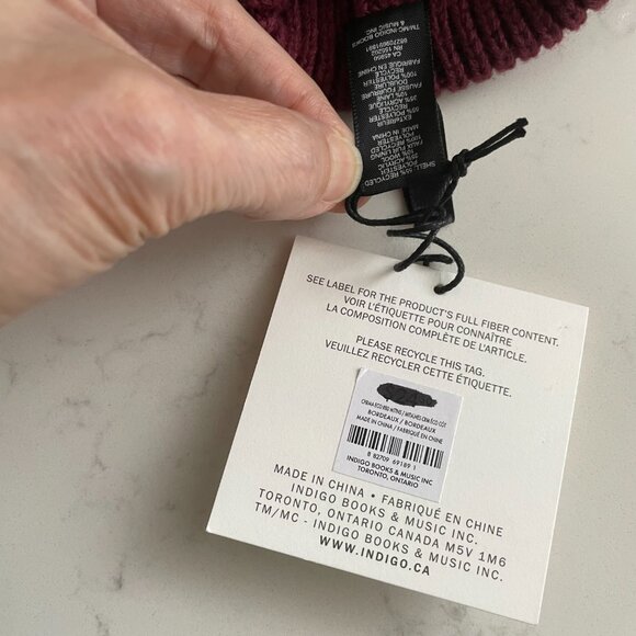 Indigo Love & Lore Outdoor Fleece Lined Knit Mittens Bordeaux Burg Sz OS NWT - Picture 11 of 12